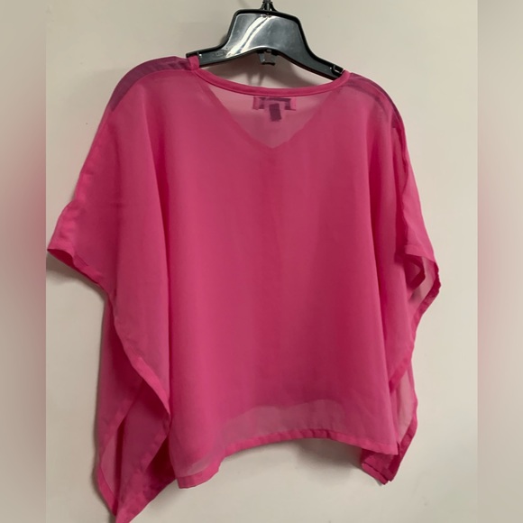 Flowers By Zoe Sheer Poncho Blouse - Picture 4 of 8